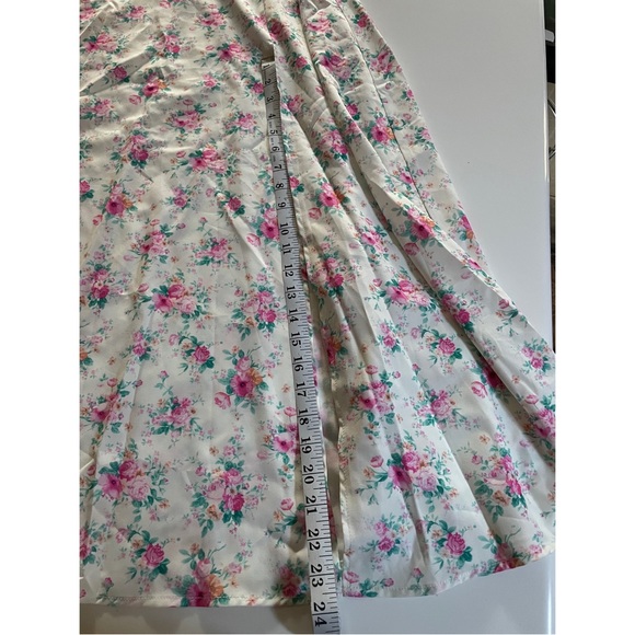 Puff Sleeve High Slit Floral Print Dress - Picture 6 of 9